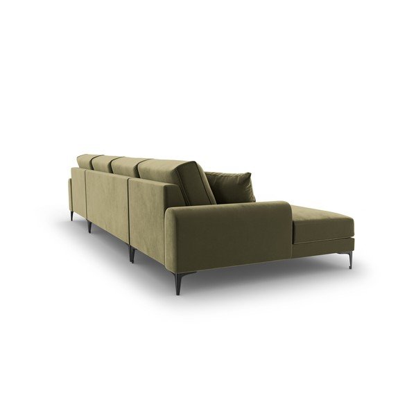 Zelená zamatová pohovka do "U" Mazzini Sofas Madara-image-3