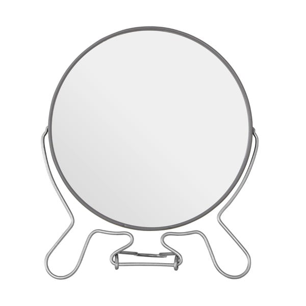 Sivé obojstranné kozmetické zrkadlo Premier Housewares, 18 × 22 cm