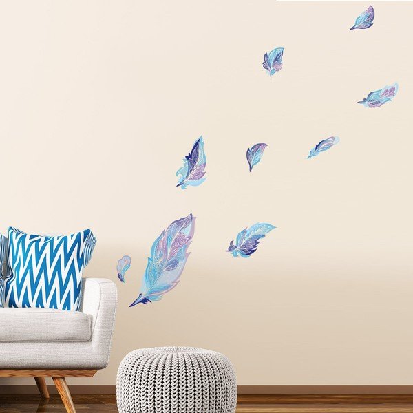 Sada 9 samolepiek Ambiance Boho Feathers-image-1