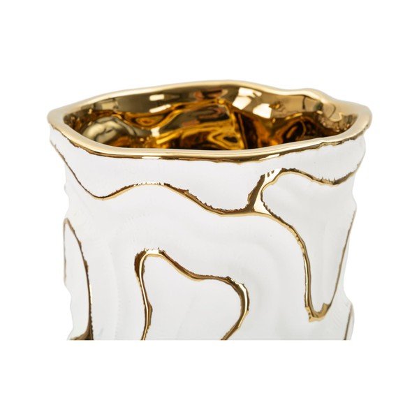 Biela/v zlatej farbe keramická váza (výška  25 cm) Adore – Mauro Ferretti-image-4