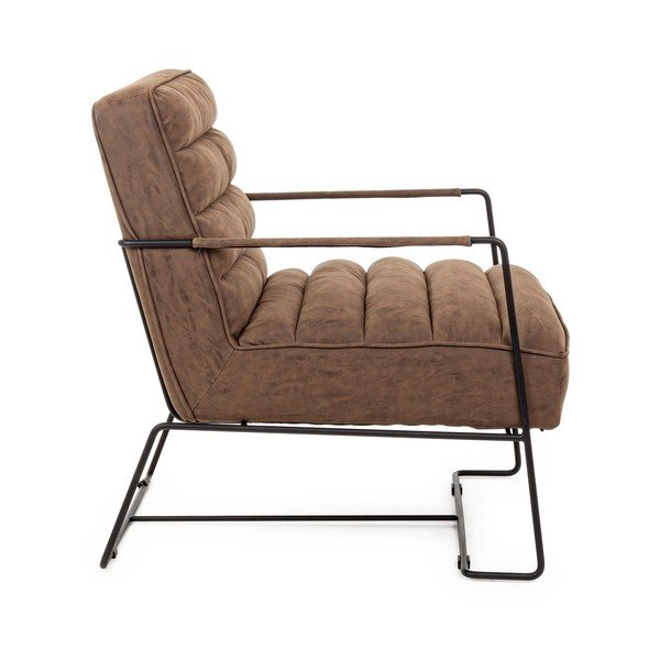 Hnedé kreslo z imitácie kože Brianna – Bizzotto-image-3