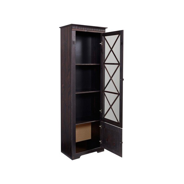 Tmavohnedá vitrína z borovicového dreva 180x35 cm Lisa – Støraa-image-2