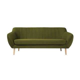 Zelená zamatová pohovka Mazzini Sofas Sardaigne, 188 cm