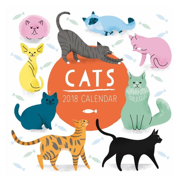 Nástenný kalendár na rok 2018 Portico Designs Cats
