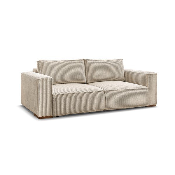 Svetlohnedá menčestrová rozkladacia/s úložným priestorom pohovka 244 cm Chelsea – Bobochic Paris-image-3