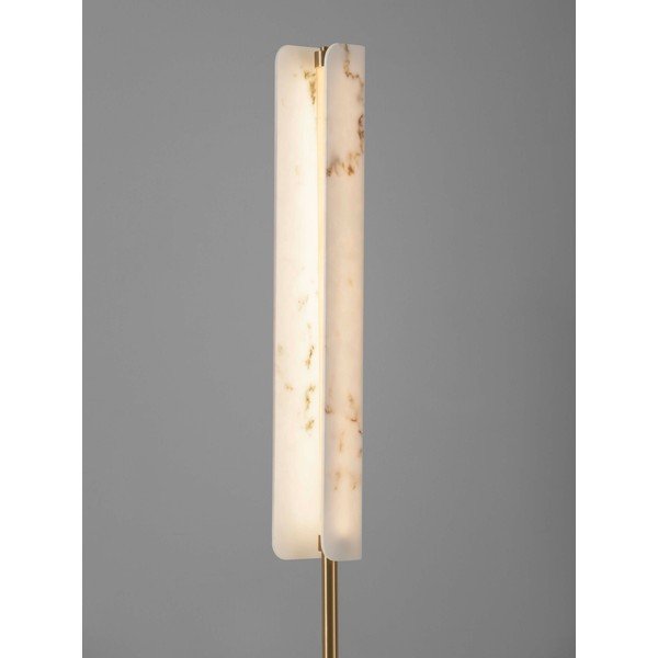 Krémovobiela/v mosadznej farbe LED stojacia lampa v dekore mramoru (výška  160 cm) Aider – Nova Luce-image-2