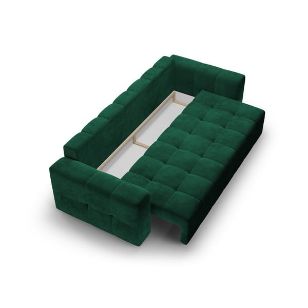 Zelená zamatová rozkladacia pohovka Milo Casa Luca-image-4