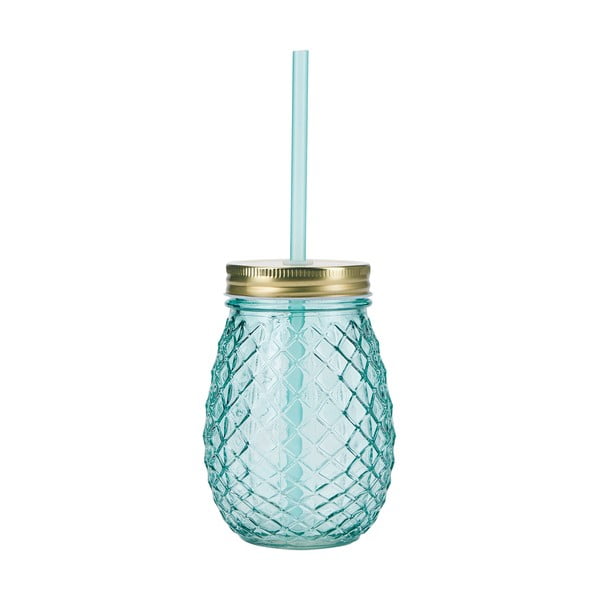 Modrý pohár so slamkou Miss Étoile Pineapple
