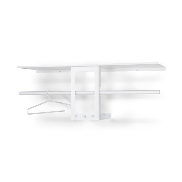 Biely oceľový nástenný vešiak s poličkou 100 cm Luno Small – Spinder Design-image-3