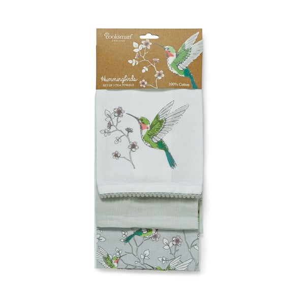 Bavlnené utierky v súprave 3 ks 45x65 cm Hummingbirds – Cooksmart ®