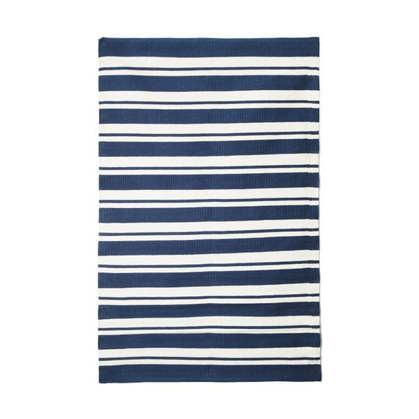 Modrobiely koberec TJ Serra Navy Stripes, 100x120 cm