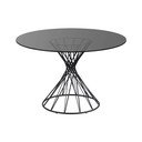 Čierny okrúhly jedálenský stôl so sklenenou doskou ø 120 cm Niut – Kave Home