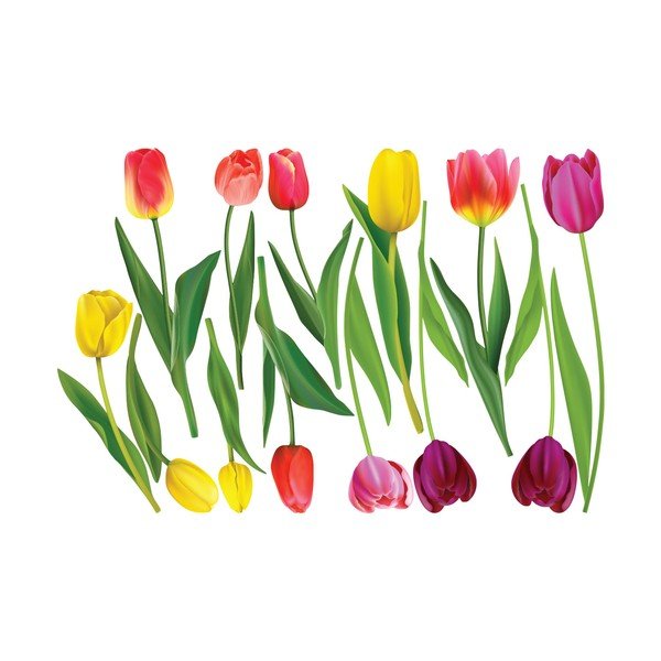 Sada samolepiek na stenu Ambiance Colorful Tulips-image-2