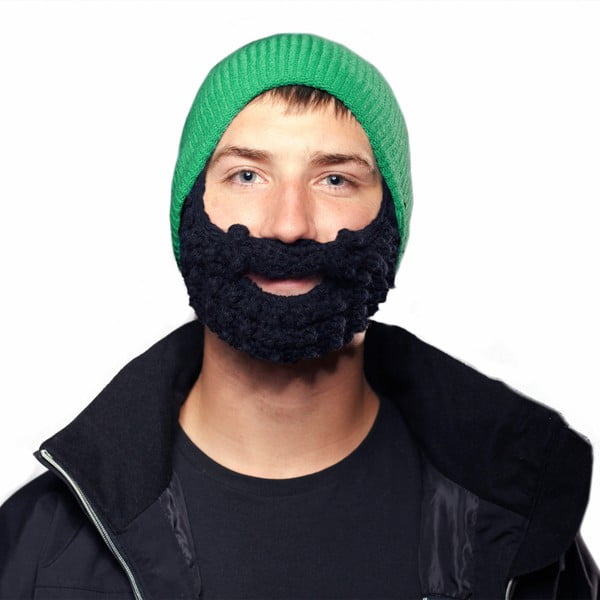 Zelená čiapka s čiernou bradou Beardo Attached