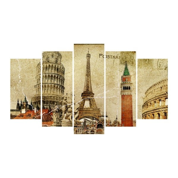 Viacdielny obraz 3D Art Mauve Eiffel, 102 × 60 cm