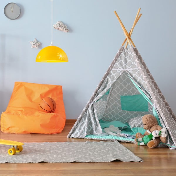 Okrovožlté detské svietidlo so skleneným tienidlom ø 30 cm Day & Night – LAMKUR-image-3