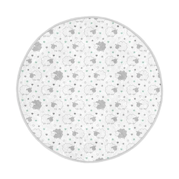 Detský koberec vo svetlosivo-bielej farbe ø 80 cm Comfort – Mila Home