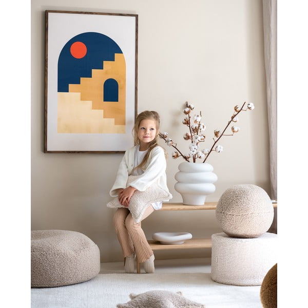 Krémový detský puf z textílie buklé – Wigiwama-image-1