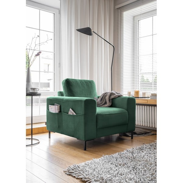 Tmavozelené menčestrové kreslo Lofty Lilly – Miuform-image-2