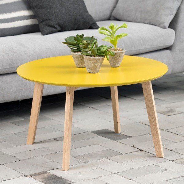 Odkladací stolík Molina  ⌀80 cm, žltý-image-1