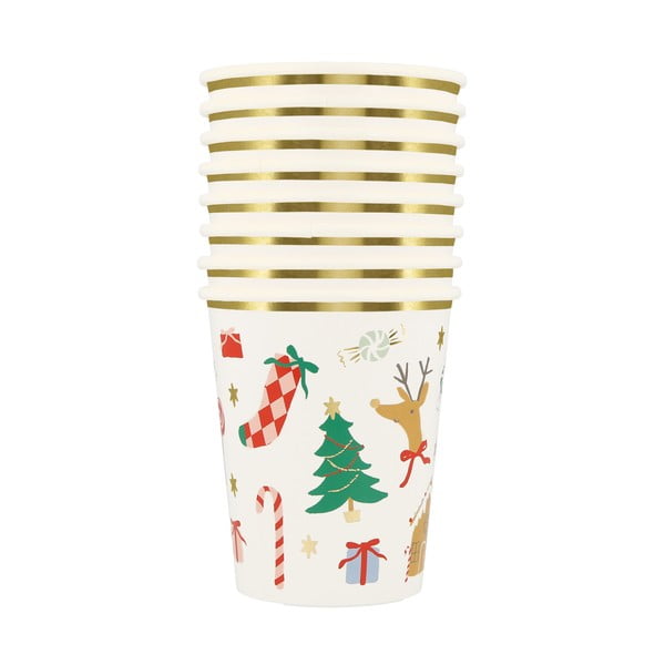 Papierové jednorazové tégliky v súprave 8 ks Jolly Christmas – Meri Meri-image-2
