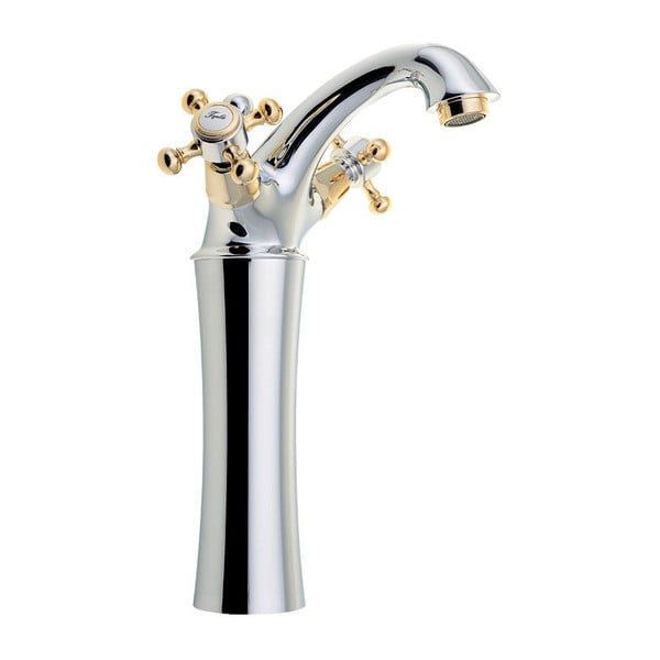 Stojanková umývadlová batéria v lesklej strieborno-zlatej farbe Antea - Sapho