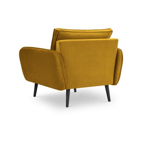 Žlté kreslo s čiernymi nohami Kooko Home Lento-image-2