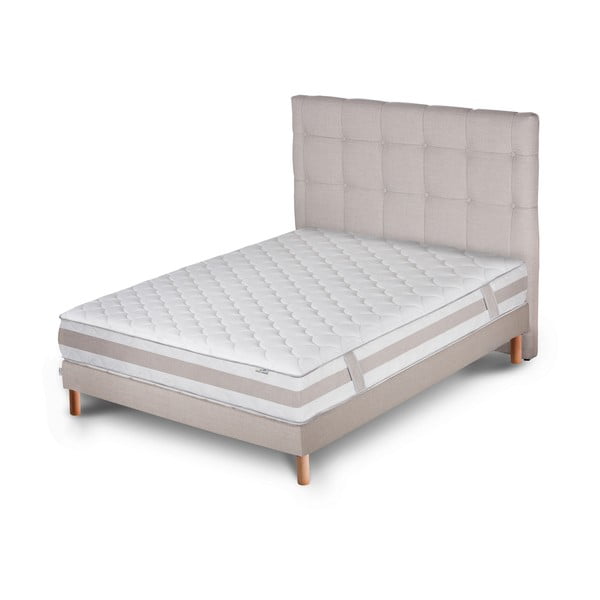 Svetlosivá posteľ s matracom Stella Cadente Maison Saturne Saches, 140 × 200 cm