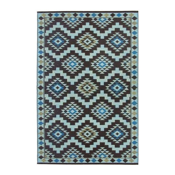Modro-hnedý obojstranný vonkajší koberec Green Decore Regal, 120 × 180 cm