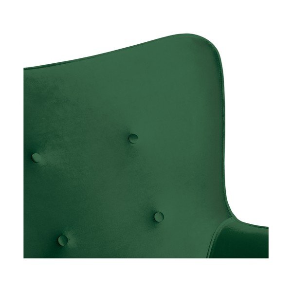 Smaragdovozelené kreslo a podnožka s podnožou v prírodnej farbe Vivonita Cora Velvet-image-4