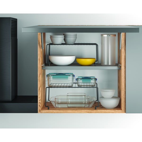 Súprava 2 čiernych prídavných políc do kuchyne Metaltex Brooklyn Lava-image-2