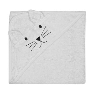 Sivý bavlnený detský uterák s kapucňou Kindsgut Cat