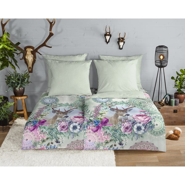 Zelené flanelové obliečky na jednolôžko 140x200 cm Romini – HIP-image-1