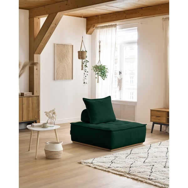 Tmavozelené ženilkové kreslo Elisa – Bobochic Paris-image-1