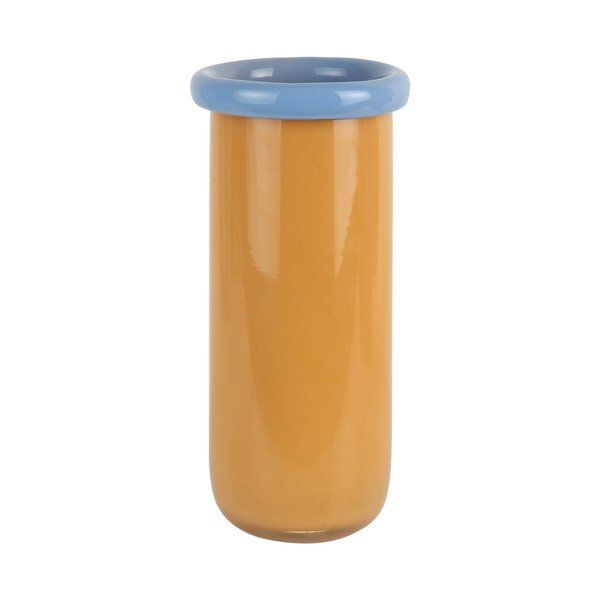 Sklenená váza v horčicovej farbe (výška  30,5 cm) Plegado  – PT LIVING