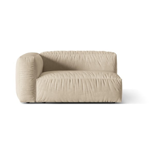 Béžový zamatový modul pohovky (ľavý roh) Martina – Micadoni 