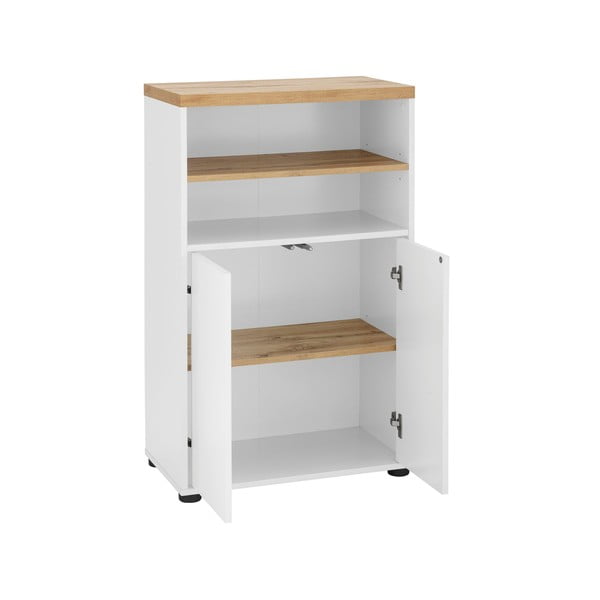 Biela vysoká kúpeľňová skrinka v dekore duba 60x102 cm Thessa – Støraa-image-2