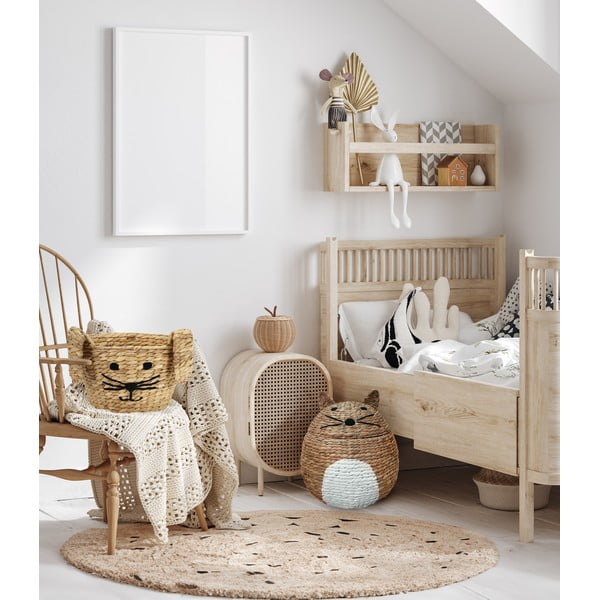 Detský kôš na hračky z vodného hyacintu v prírodnej farbe ø 40x43 cm Cat – Compactor-image-2