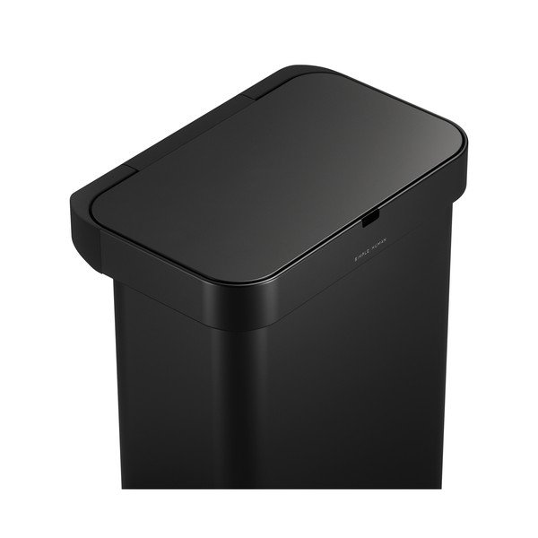 Čierny bezdotykový oceľový odpadkový kôš 58 l Sensor – simplehuman-image-1