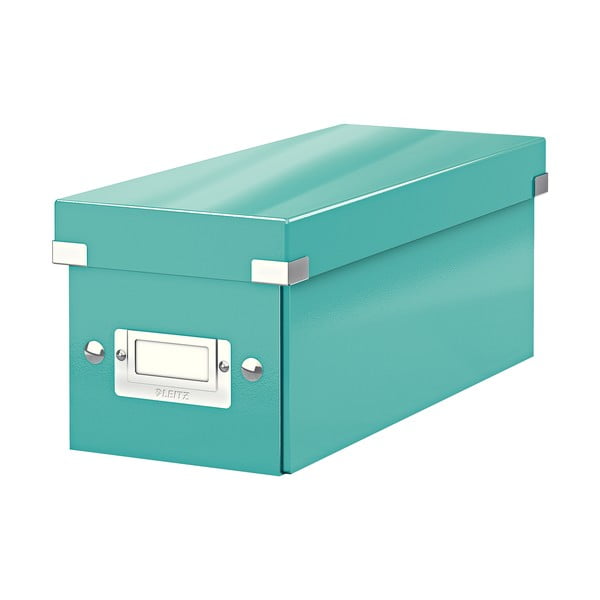 Zeleno-tyrkysový kartónový úložný box s vekom 14x35x14 cm Click&Store – Leitz