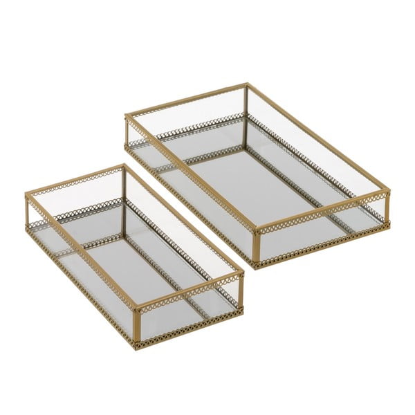 Kovové dekoračné tácky v súprave 2 ks 14x24 cm – Casa Selección
