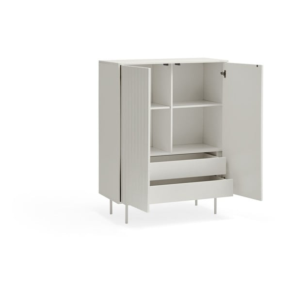 Biela vysoká komoda 97x130 cm Sierra - Teulat-image-3