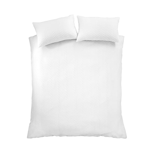 Biele krepové obliečky na jednolôžko 135x200 cm Heatset Wave – Catherine Lansfield