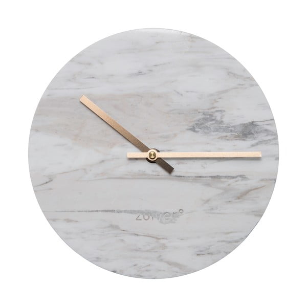 Biele nástenné mramorové hodiny Zuiver Marble Time