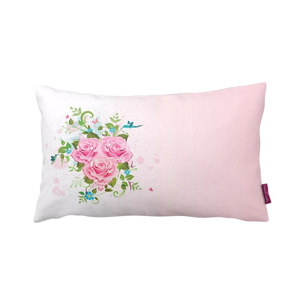 Ružovo-biely vankúš Homemania Deco Roses, 35 x 60 cm