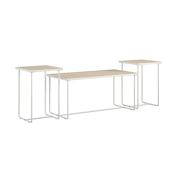 Biele/v prírodnej farbe konzolové stolíky v súprave 3 ks s doskou v dekore jaseňového dreva 50x100 cm Dante – Støraa