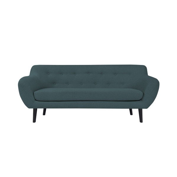 Tmavomodrá pohovka s hnedými nohami Mazzini Sofas Piemont, 188 cm-image-1