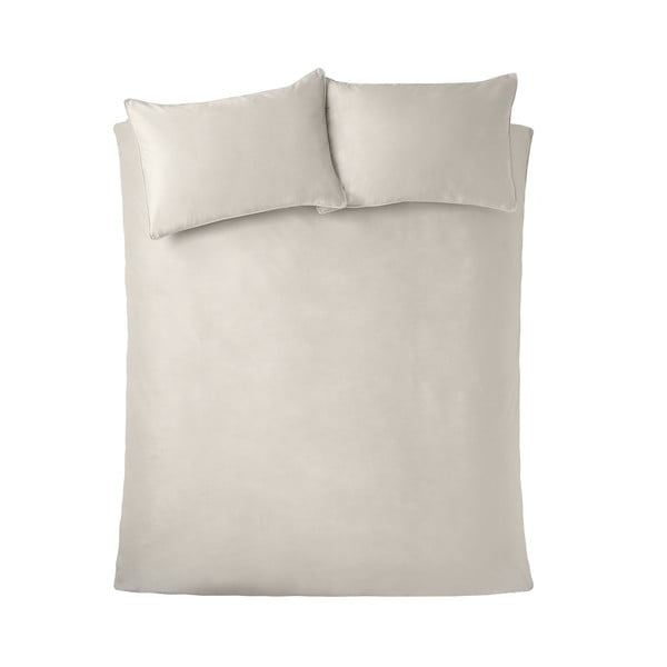Krémové zamatové obliečky na dvojlôžko/predĺžené 230x220 cm Kingsley – Catherine Lansfield
