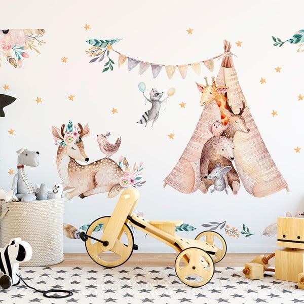 Detské samolepky na stenu Ambiance Rabbits Woodland-image-1