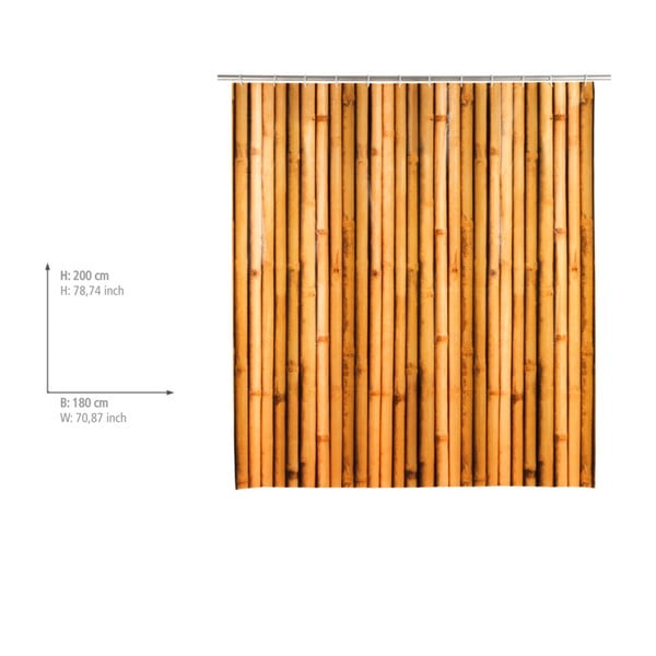 Oranžový sprchový záves Wenko Babusa-image-1